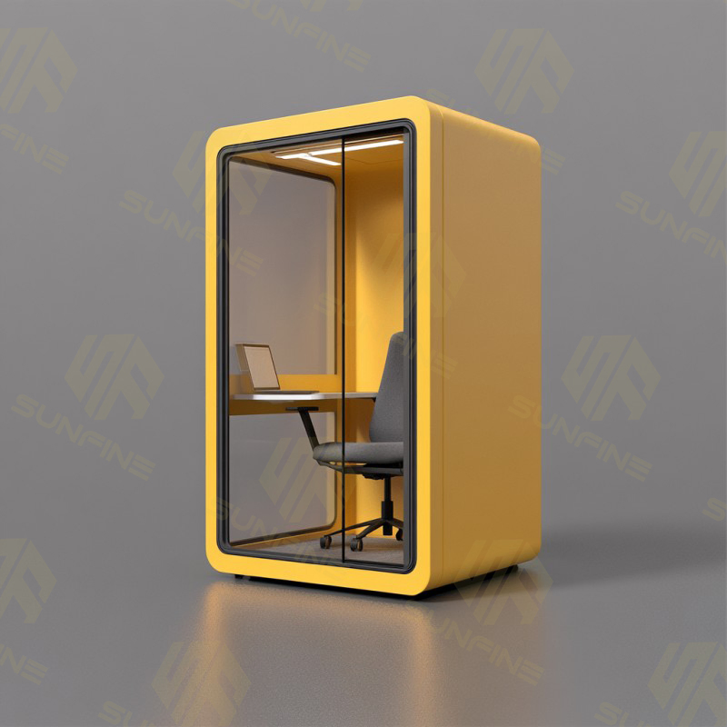 Half Hour Installation Soundproof Metal Telephone Booth Privacy Meeting Booth