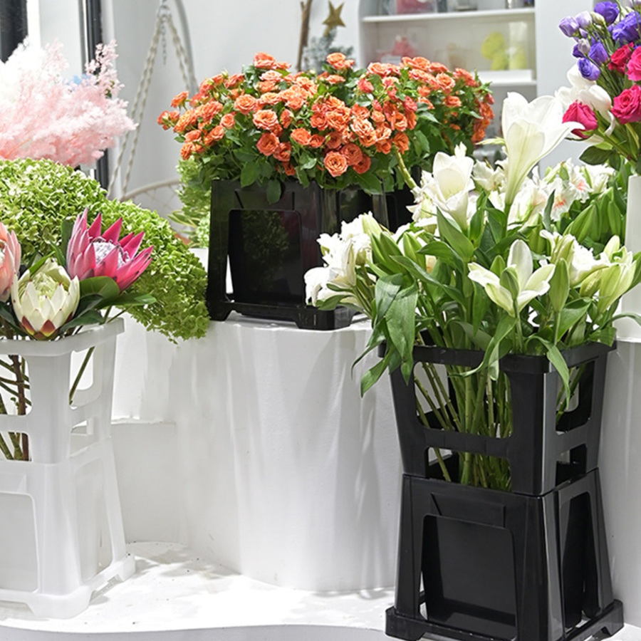 Plastic Cut Flower Transport Display Garden Shopping Mall Bucket for Flowers