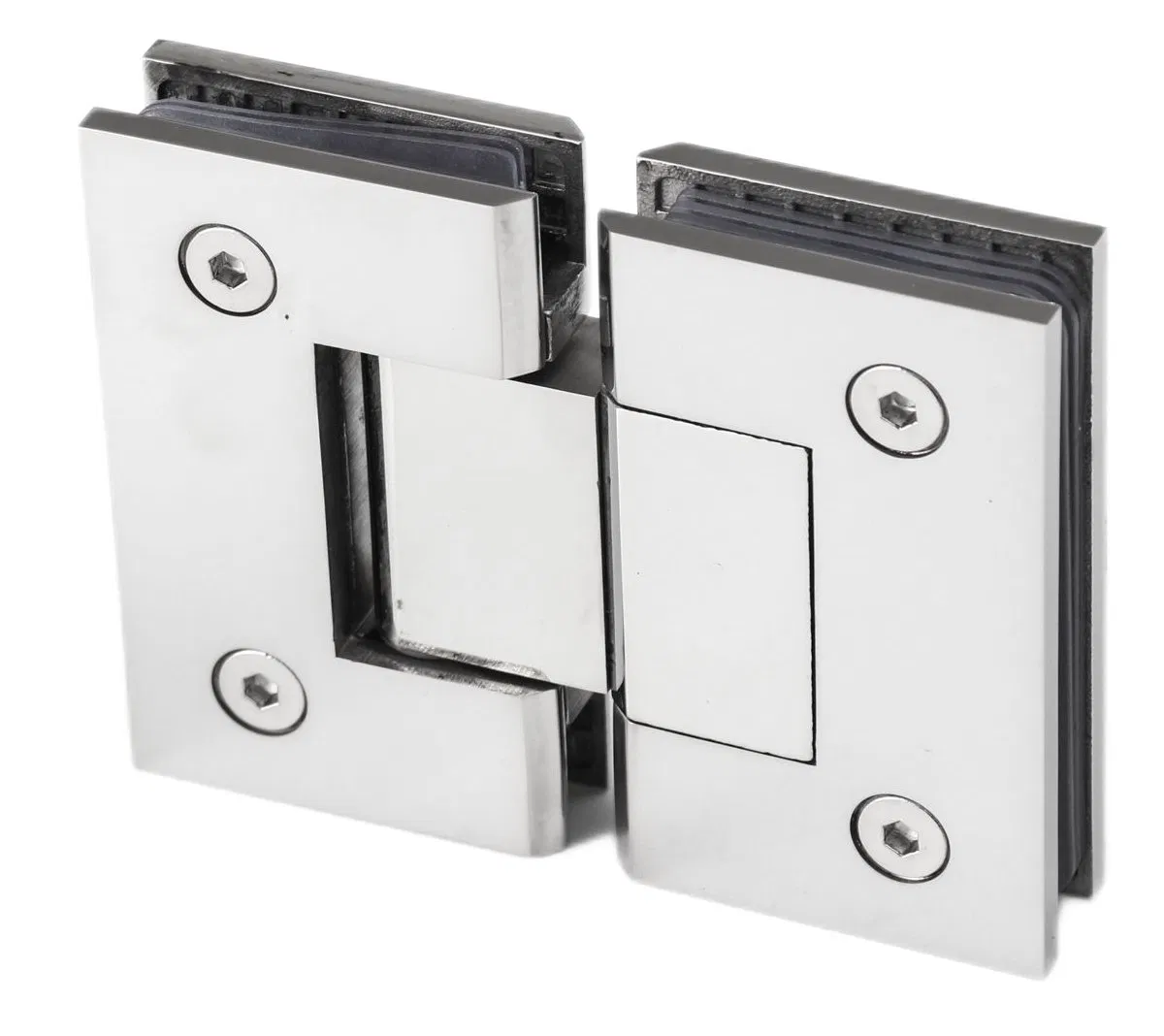 SUS304 Stainless-Steel Bathroom Shower Glass Hardware Manufacturer Heavy Duty Swivel Pivot Adjustable Wall-Mount Glass-to-Glass 90 135 180 Degree Door Hinge