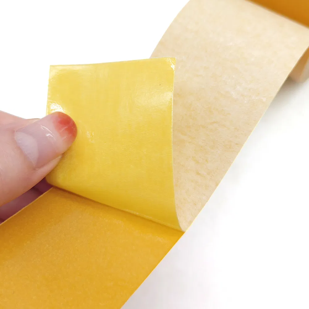 Double Sided Masking Paper Tape Yellow High Grade Self-Adhesive Flatback Paper Tape