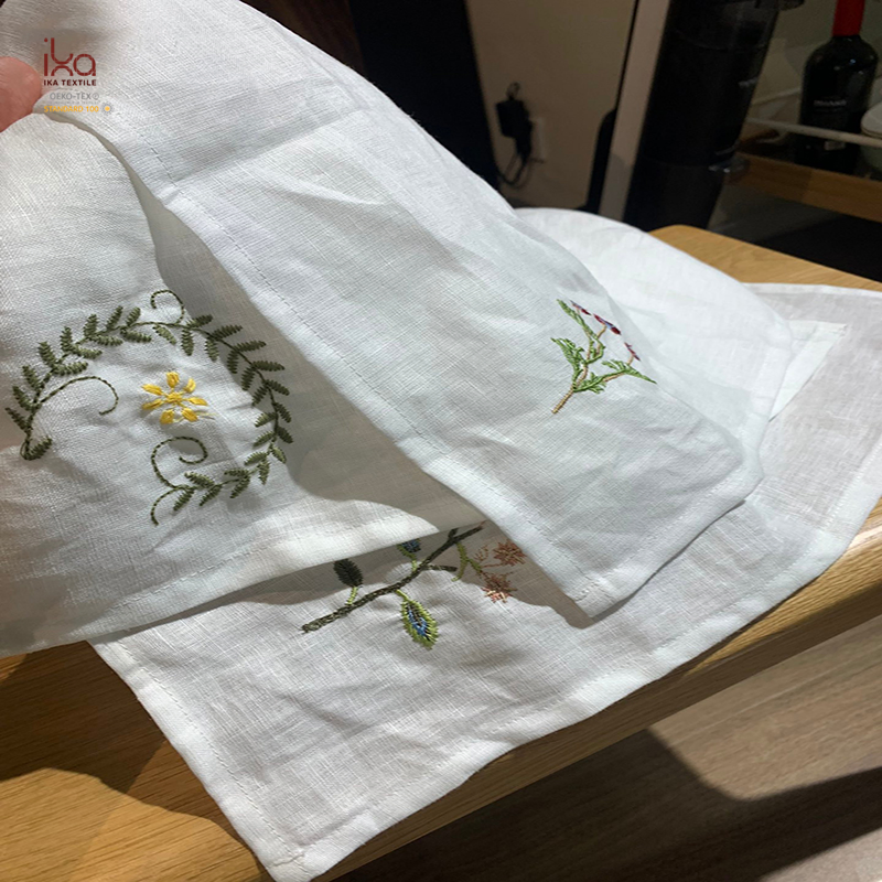 Home Decor Products Christmas Party Decoration Natural Beverage Color Woven Custom Lunch Printed Dinner Embroidery Linen Napkins