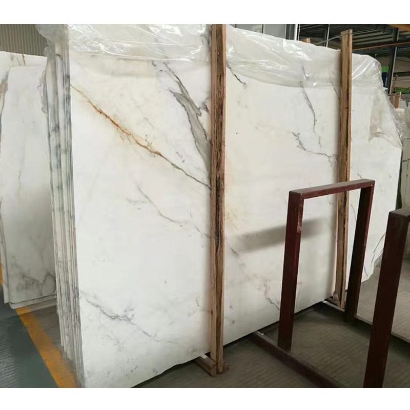 Italian Snow White Marble Countertop Calacatta Gold Big Slabs