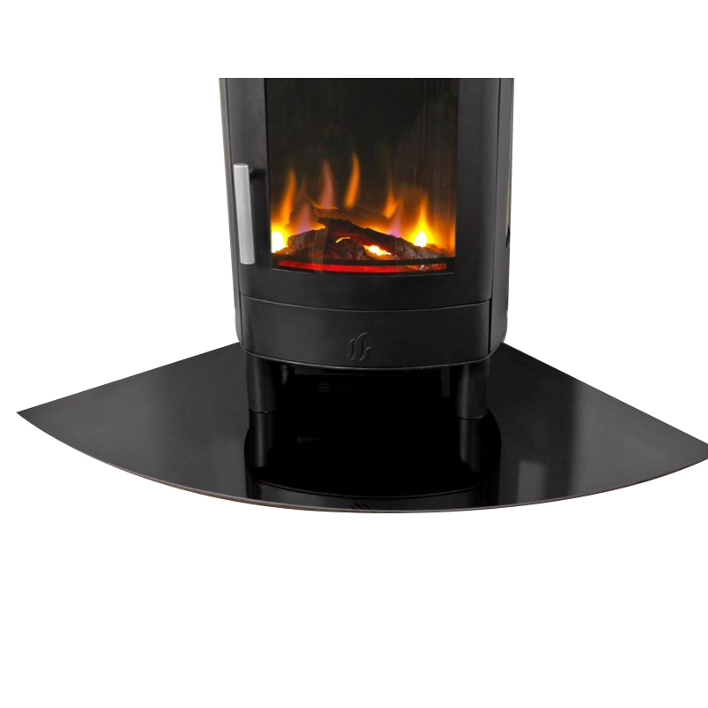 Black Crystal Natural Granite Stone Slab for Rectangle Fireplace Stove Round Hearth Parts