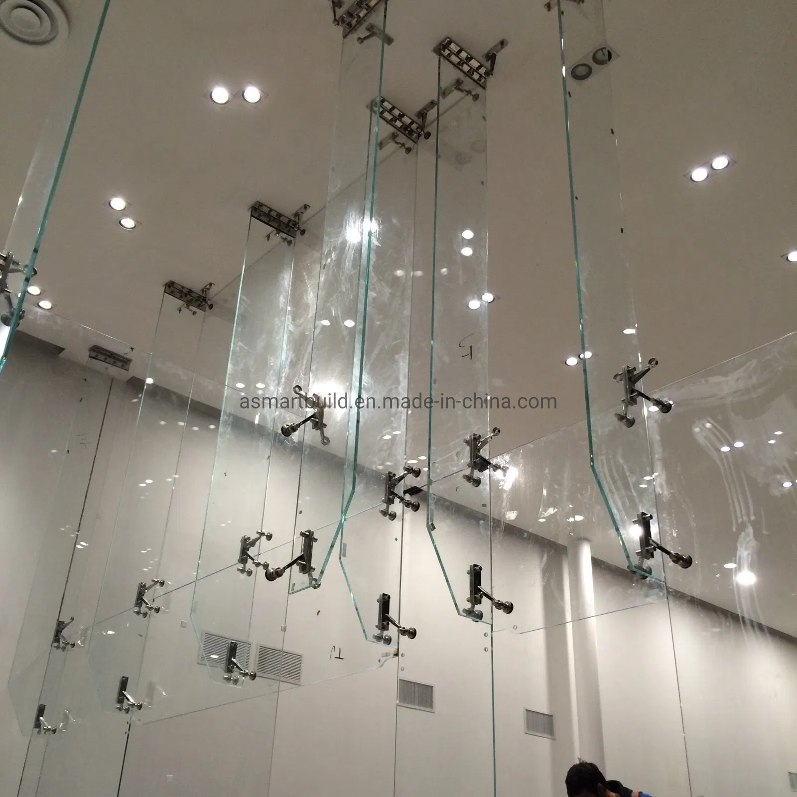 12mm Jumbo Size Extra Clear Tempered Glass for Spider Glass Curtain Wall From China Glass Factory