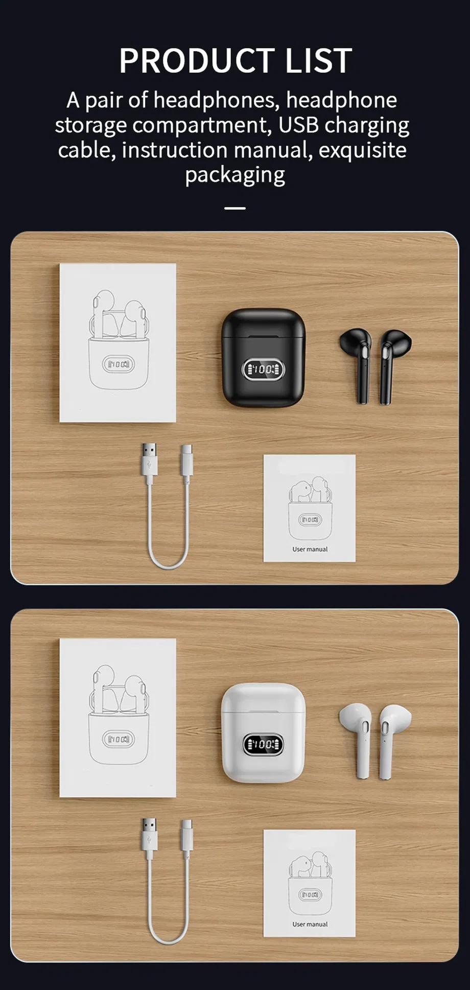 Wireless Earbuds Bluetooth 5.3 Headphones, Ipx5 Waterproof for Mobile Phone