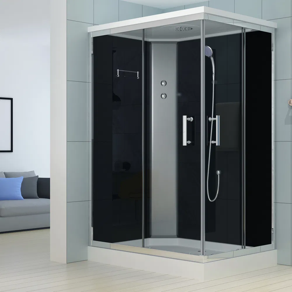 Square Chromed Aluminium Framed European Complete Shower Room