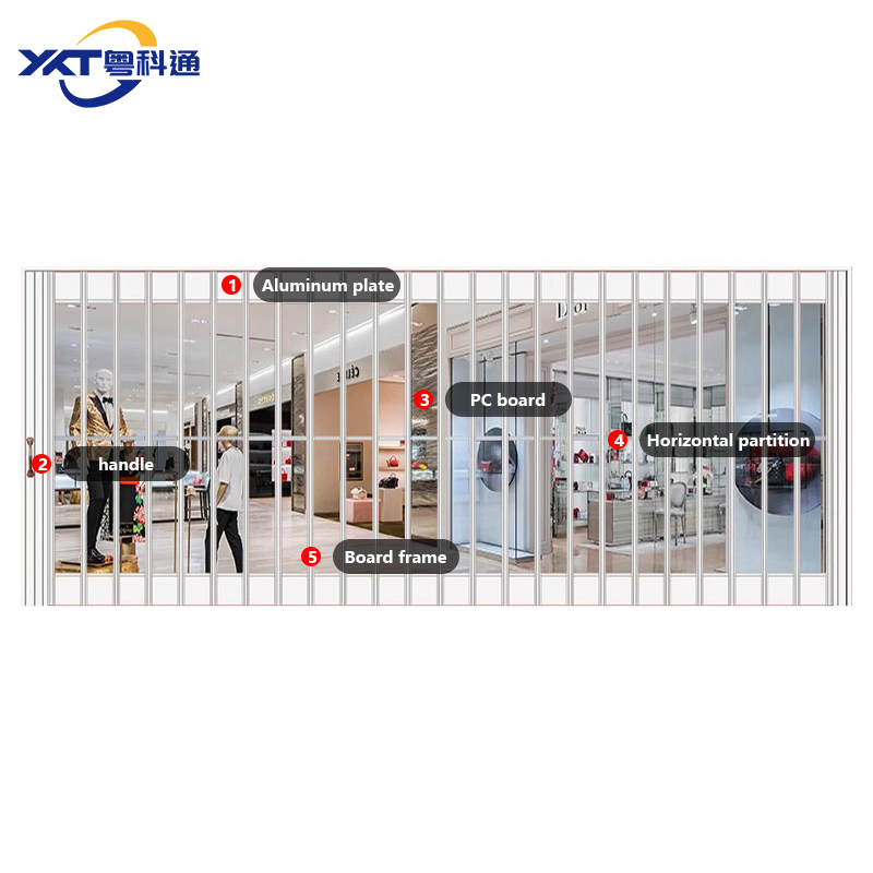 Factory Price Aluminum Alloy Crystal Transparent Polycarbonate Shop Store Sliding Door
