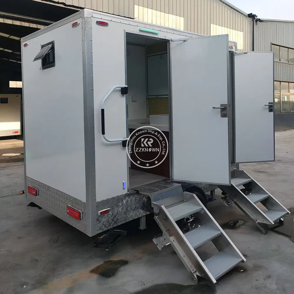 Factory Price Custom Shower Trailer Luxury Washroom Public 2 Stall Restroom Trailer Mobile Toilet Portable VIP Toilet for Sale