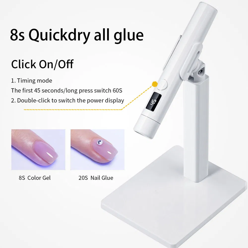 360 Rotatable Gel X Soft Gel Nail Tip Extension Curvy Flash Cure Small Cordless Rechargeable Mini UV LED Nail Lamp