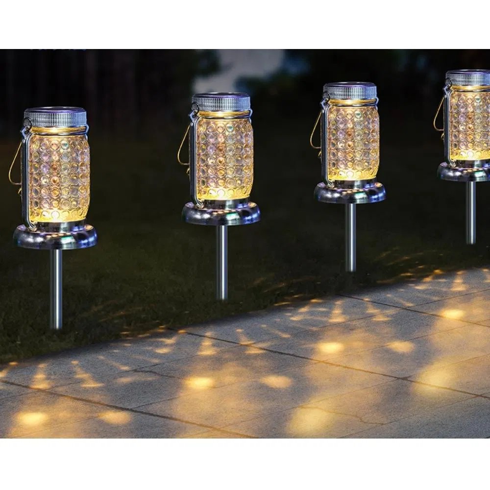 Outdoor Courtyard Inserted Hanging Fairy Light Jar Lid Light Ci20651