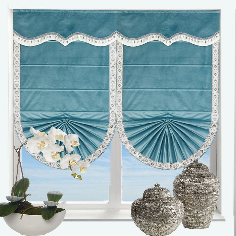 Manual Chain Control Fan Shaped and Screen Styles Roman Blinds