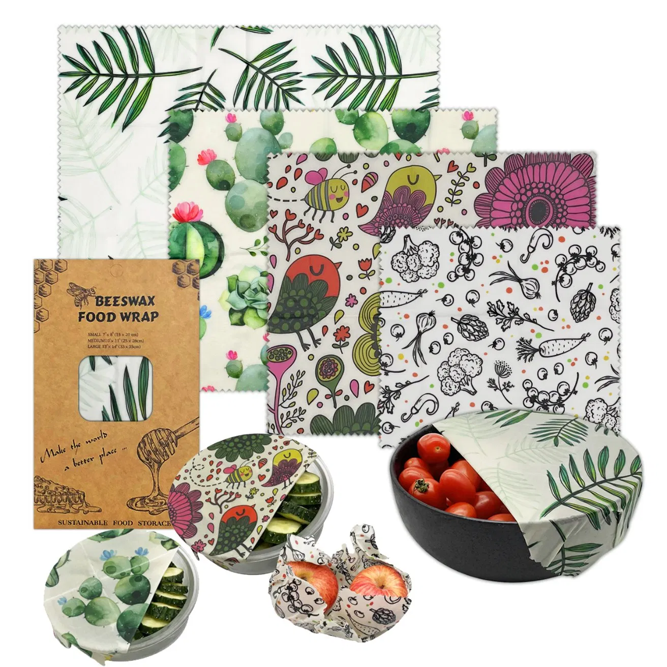 Fresh Keeping Beeswax Cloth Reusable Food Wrapping Paper