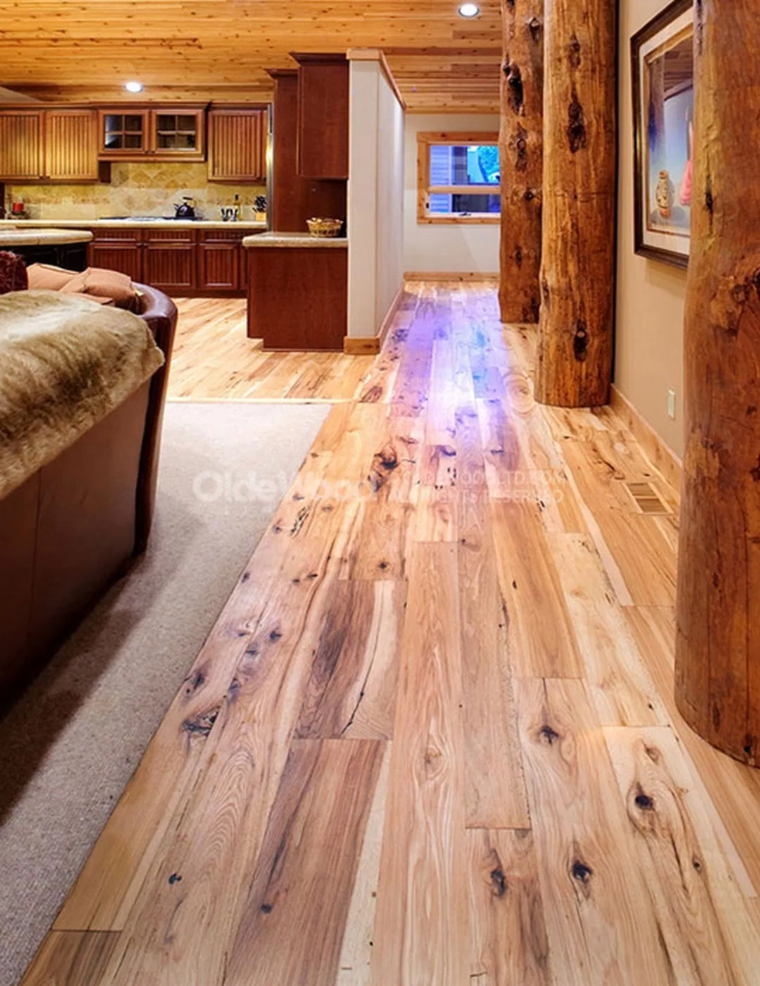 Solid Natural Wood Flooring Plank Tile Interior