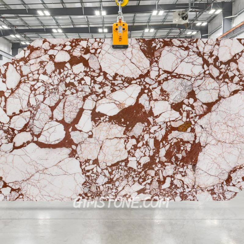 Dramatic, Bold Burgundy and Gold Veining, Calacatta Burgundy Marble for Fireplace Surround/Countertops/Bathroom Vanities/Shower Walls/Floor Tiles