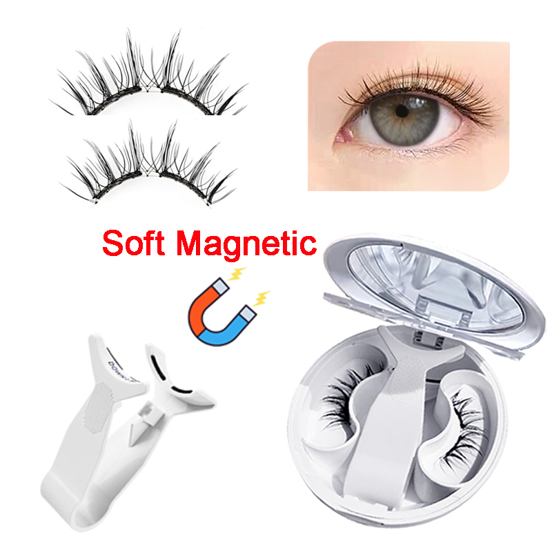 Wholesale Soft Magnetic Eyelashes Extension Reusable Natural Look Easy Apply 3D 5D Fluffy False Eyelash Kit with Portable Case Vegan Cruelty-Free Lash Gift Set