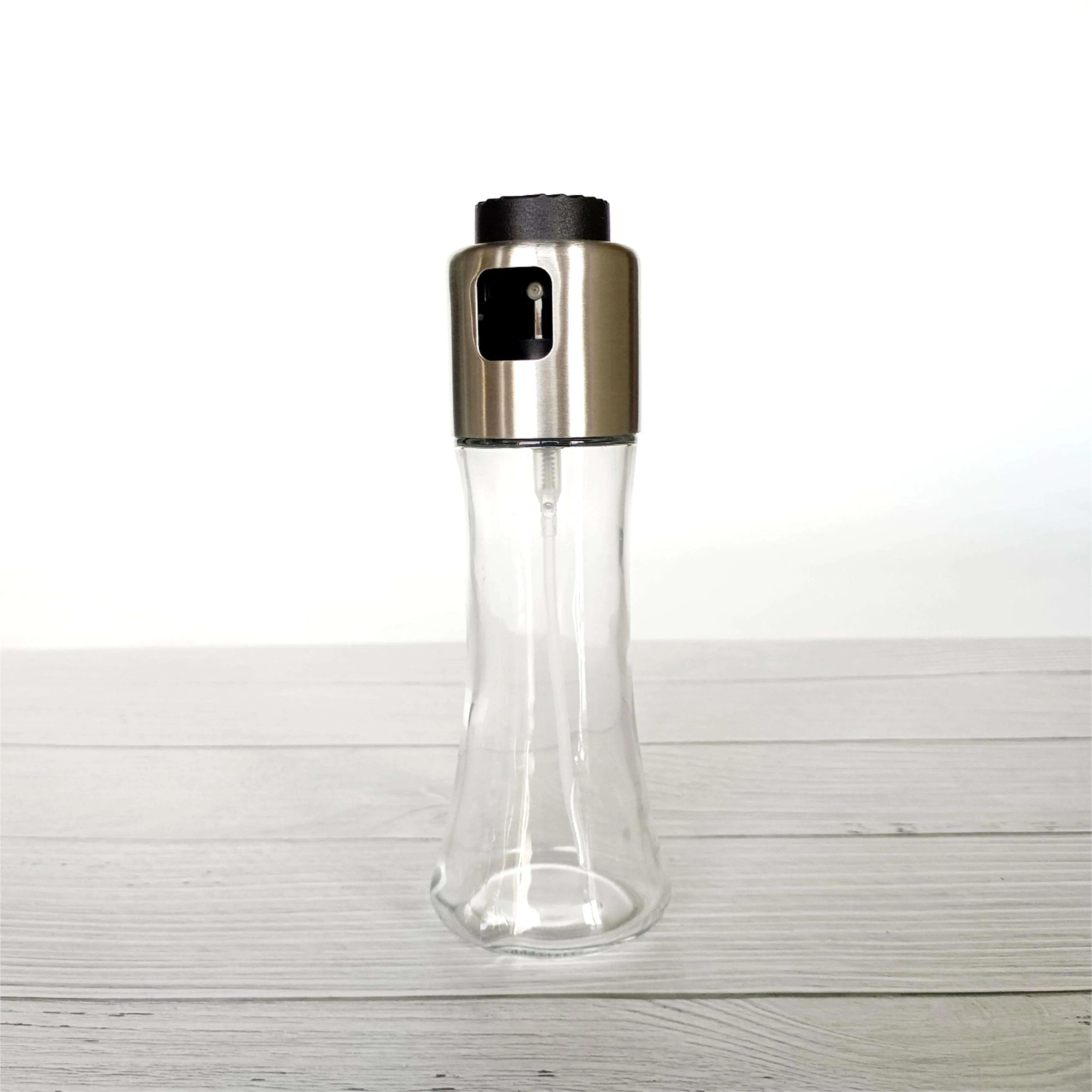 Kitchen Stainless Steel Push Type Oil Mister BBQ Salad Glass Oil Sprayer Bottle for Cooking