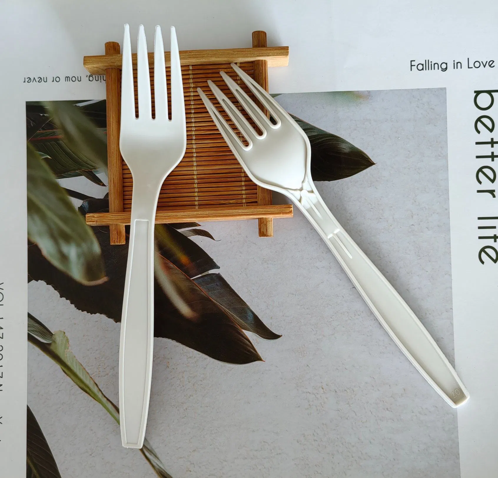 6'' High Quality Disposable Cornstarch Spoon Knife Fork Biodegradable Tableware Set