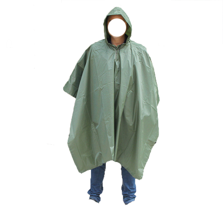 Green Waterproof Multifunctional Rainwear PVC Poncho Raincoat