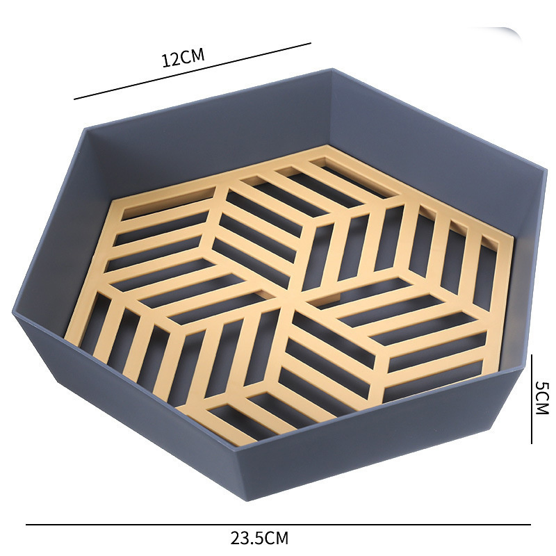Creative Double Layer Fruit Drain Basket Snack Tray for Kitchen Mi22325