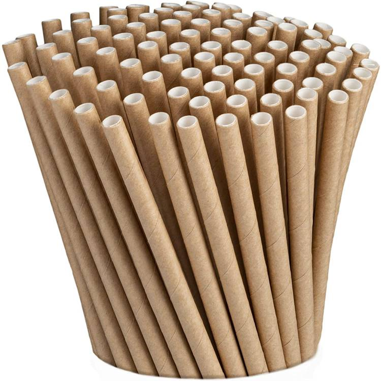 5000 PCS Folding 6*197 Box Hot Solid Color Paper Drinking Straw for Bubble Tea Milkshake