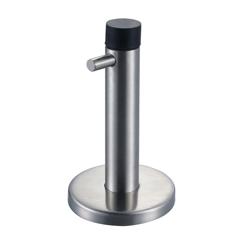 Stainless Steel Wall Mount Modern Door Stop with Soft Rubber Bumper