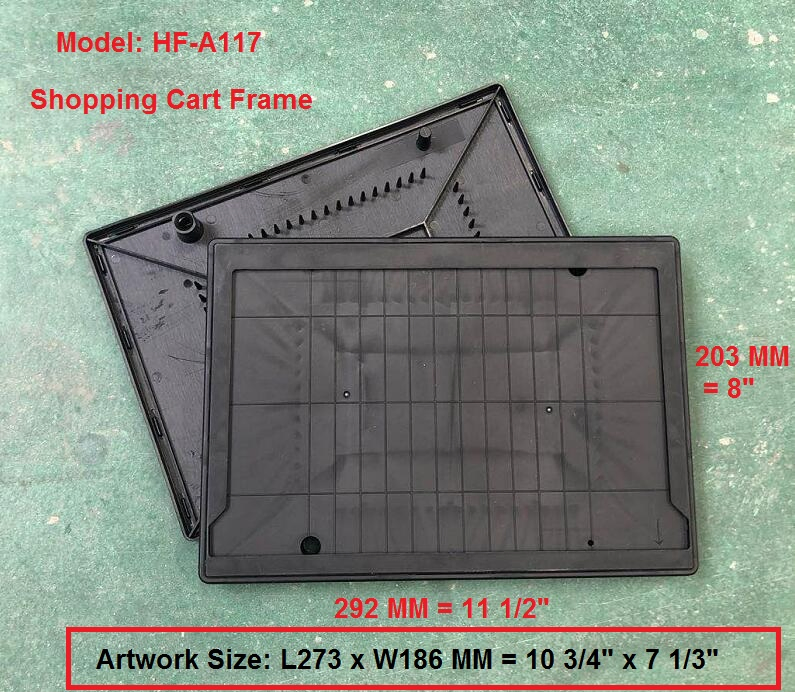 292X203 mm Cart Advertisement Shopping Cart Frame