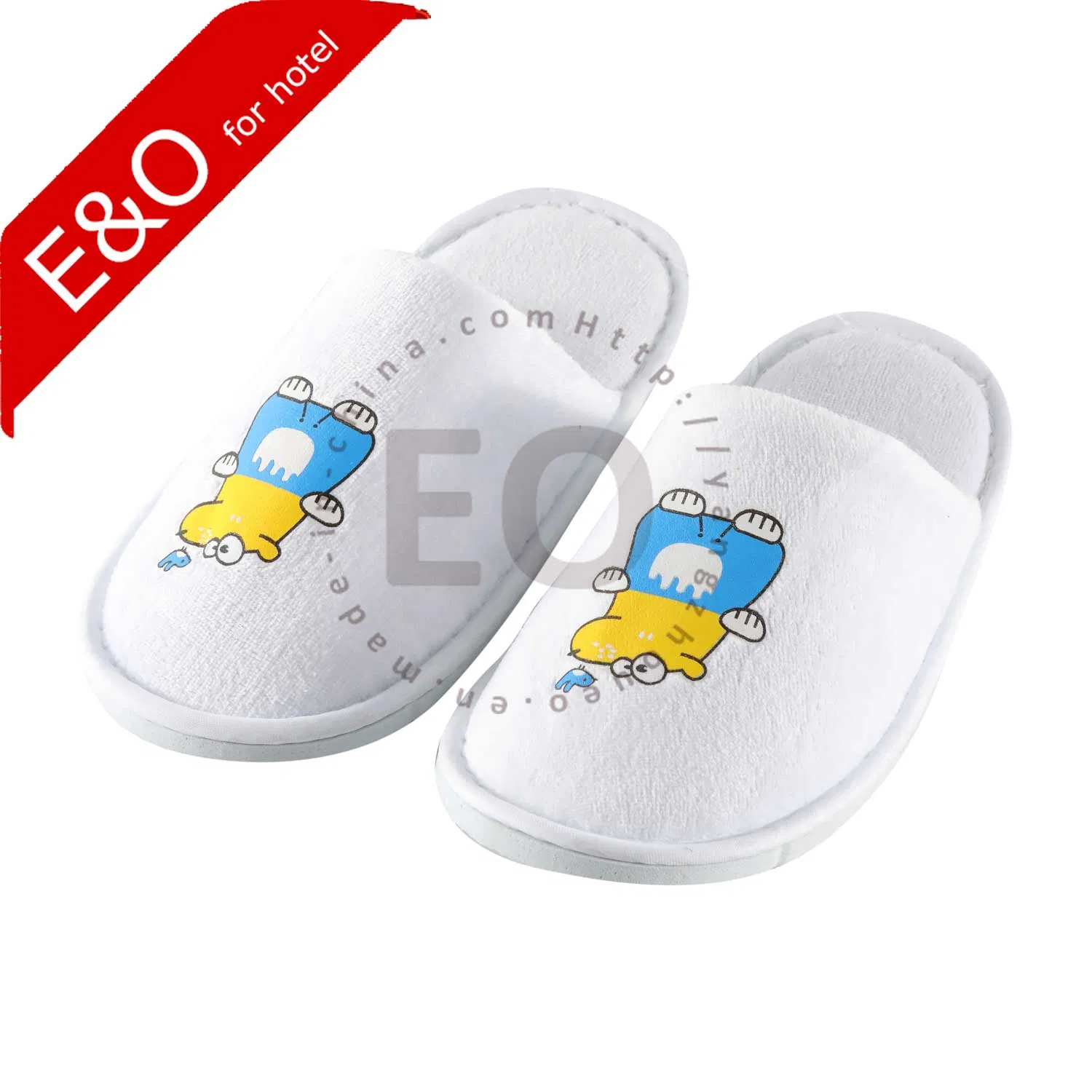Wholesale Baby /Kids/Children Dense Velvet Hotel Slippers/Airline Slippers with Cartoon Logo