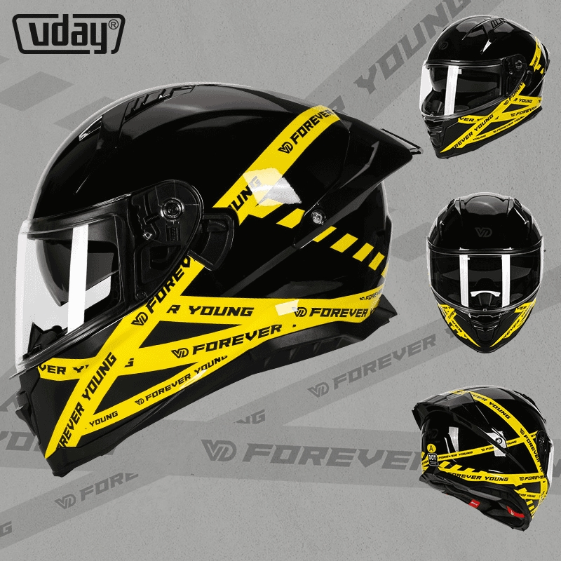 ABS Full Face Motorcycle Helmet - White and Red, DOT Certified