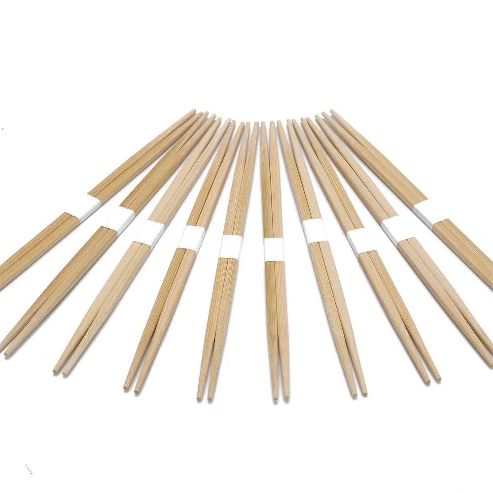 Wholesale Eco-Friendly Disposable Custom Logo Double Ended Bamboo Chopsticks with Paper Sleeve