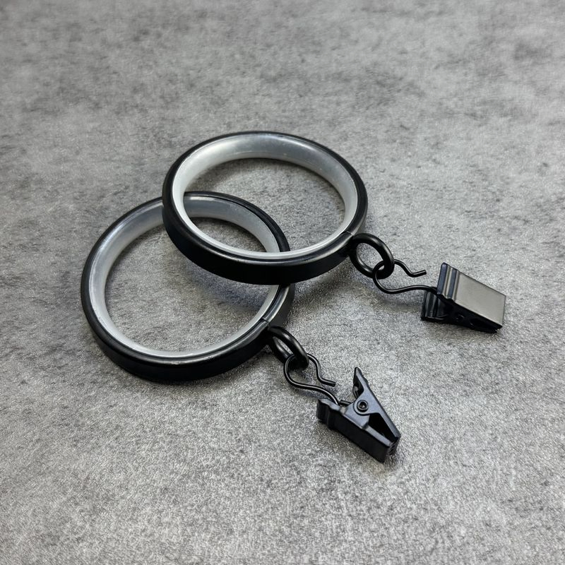 Manufacturer Modern Good Quality Black Metal Curtain Rings with Clips