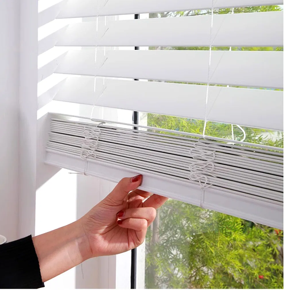 Cordless Window Horizontal Venetian Mini Blinds Curtains Faux Wood