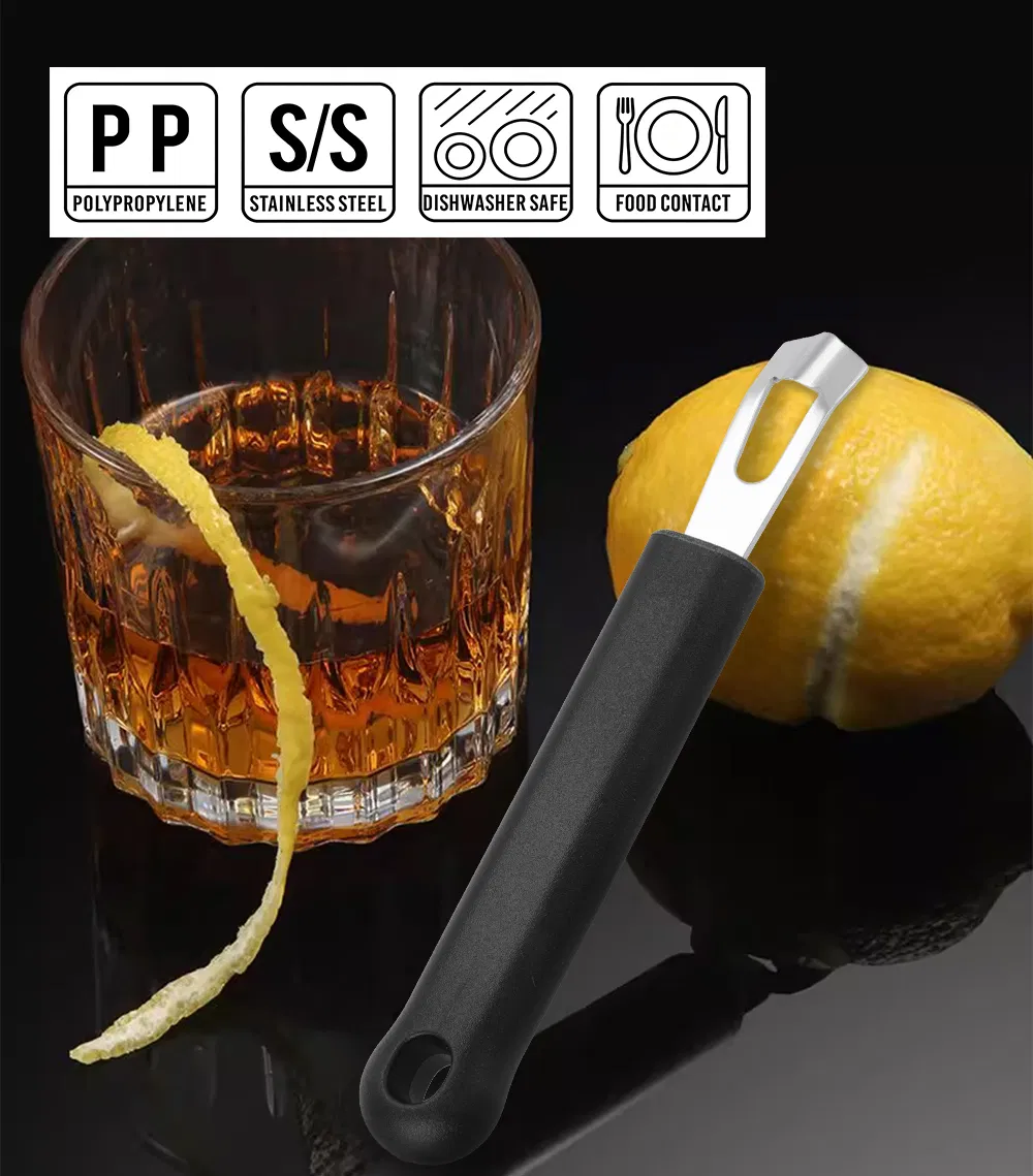 Hot Sale Kitchen Utensils Sets Non-Slip PP Handle Stainless Steel Lemon Citrus Zester Fruit Peeler for Kitchen Restaurant