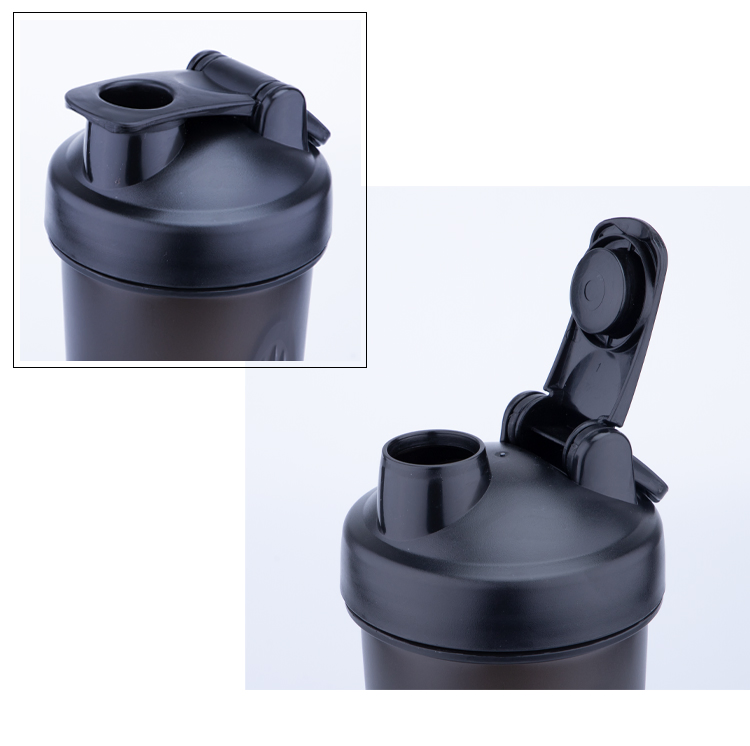 Sport Plastic Bottle 600ml BPA Free Gym Fitness Protein Shaker Bottle