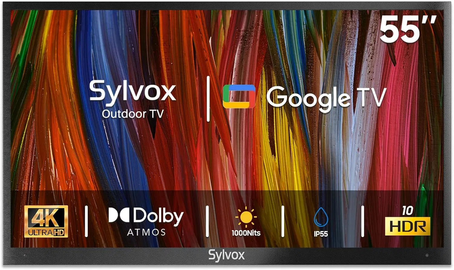 Outdoor TV 55 Inch Smart TV Waterproof Outdoor Tvs 4K Weatherproof Television for Outside