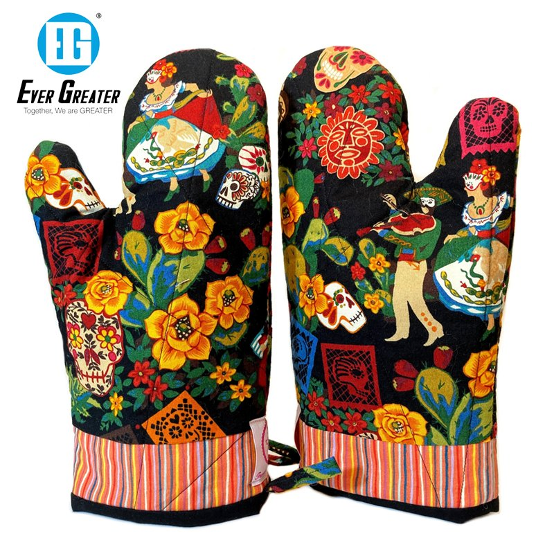 Custom Printed Cotton Oven Mitts High Quality Christmas Oven Mitt Set for Perfect Souvenir Gift