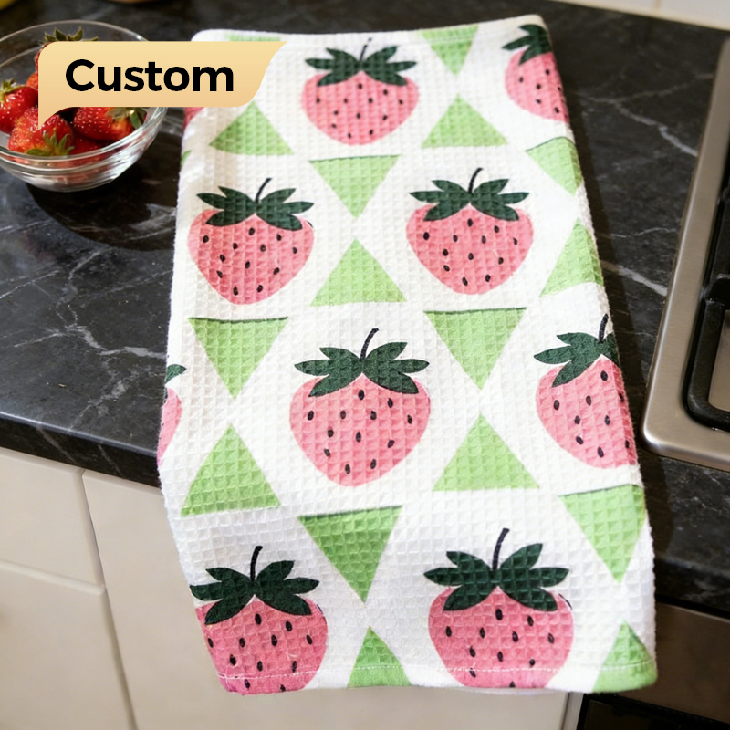 Wholesale High Density Strawberry Fruit Printed Home Textile Kitchen Towel