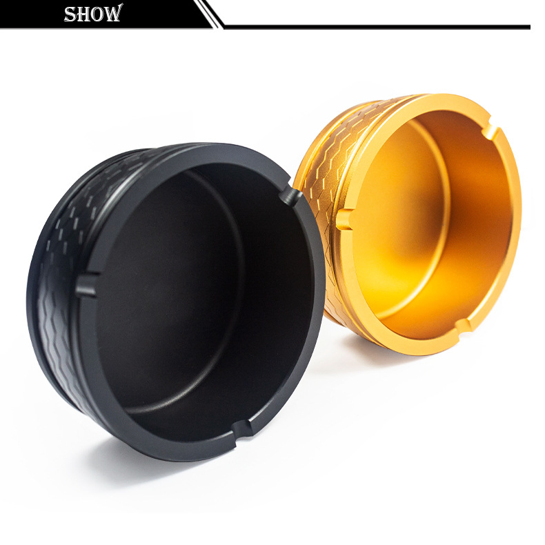 Smoking Accessories 106mm Outer Diameter Wave Design Metal Round Aluminum Smoking Ashtray