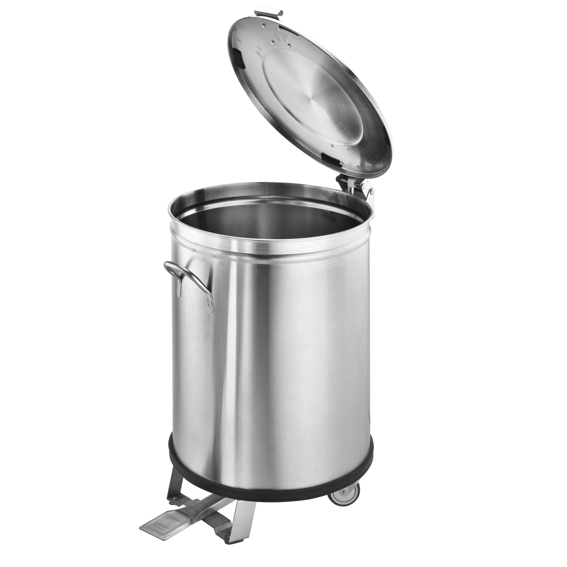 Большой квадратный мусорный бак из нержавеющей стали