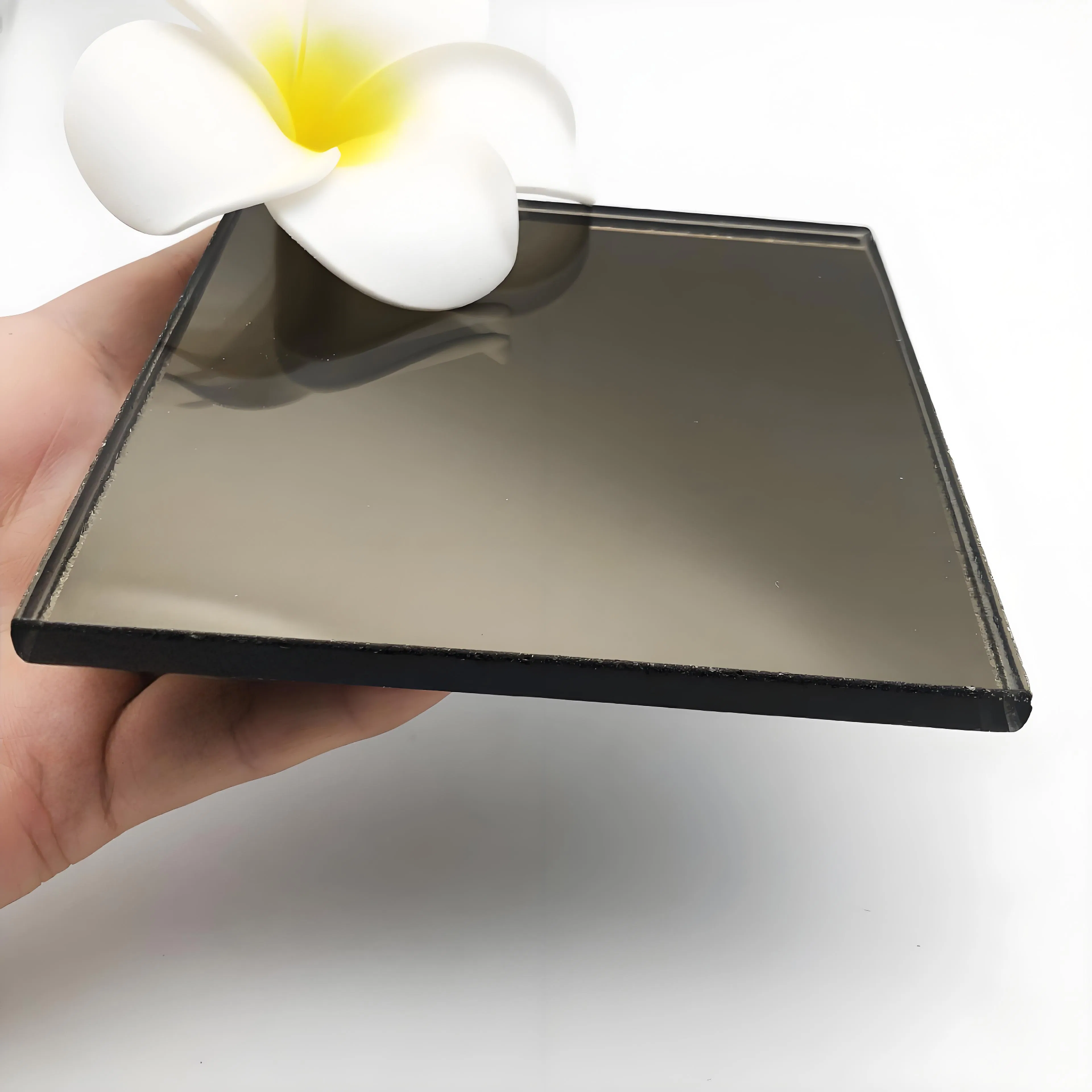 New Design Large Sheet Decoration Wall Clear/Golden/Red/Pink/Blue/Grey Frameless Beveled Silver Glass From China Supplier