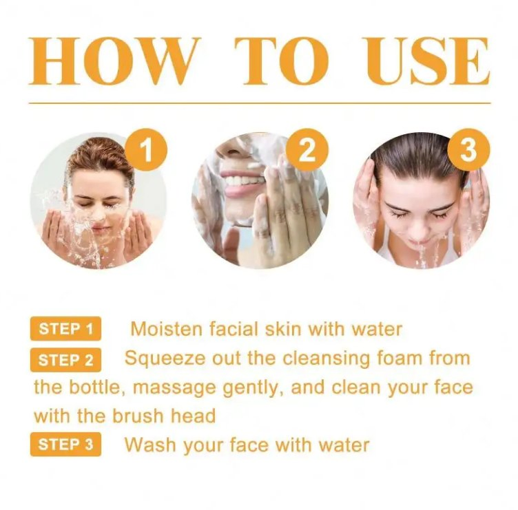 Deep Cleansing Anti Acne Brightening Kojic Acid Turmeric Cleanser Face Wash Foam 100ml Facial Cleanser Mousse Skin Care Face Wash Turmeric Foaming Cleanser