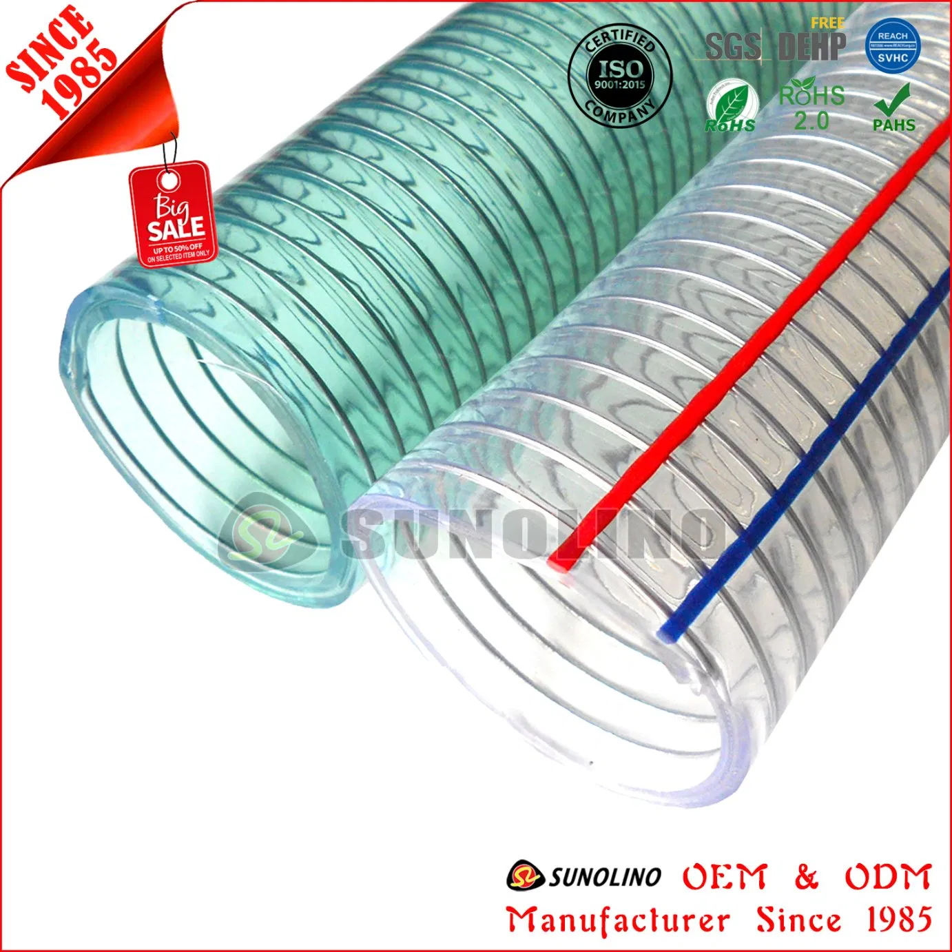 PVC PU NBR Layflat Flexible Suction Garden Water Sunny Hose Supplier