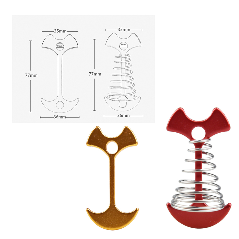 Factory Camping Tent Ground Pegs Camping Plywood Ground Pegs Outdoor Canopy Wind Rope Buckles Spring Fishbone Pegs