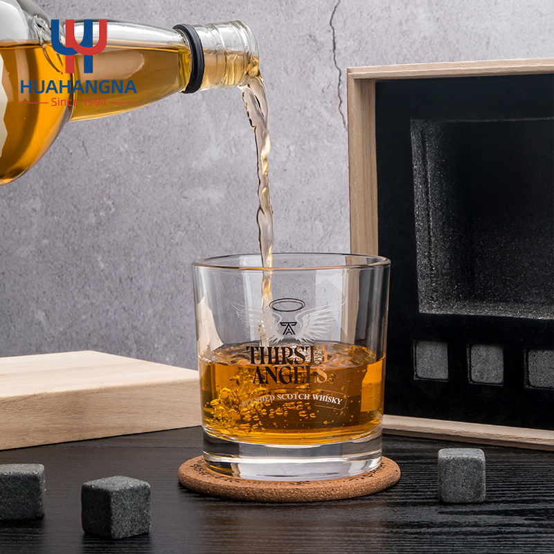 Free Sample Custom Logo Engraved Personalized Whiskey Stone Gift Set with Crystal Whisky Tasting Glass for Men