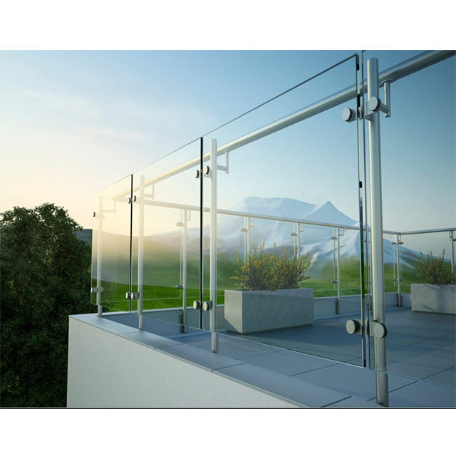 Aluminum Handrail Tempered Glass Railing for Balcony