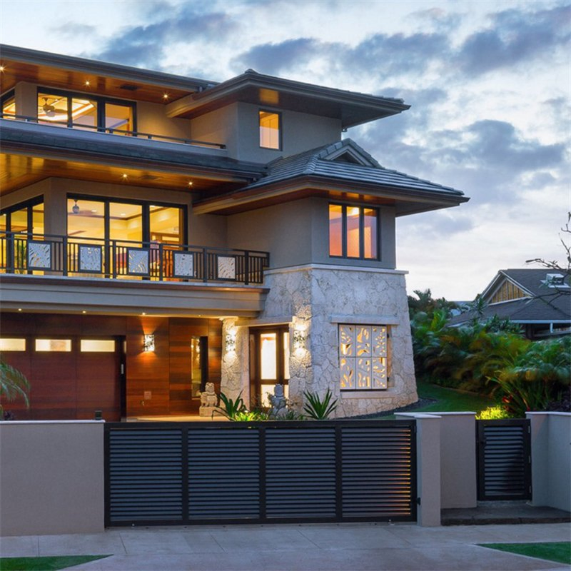 Wood Grain Aluminum Gate Sliding Gate Louver Gate Automatic Gate