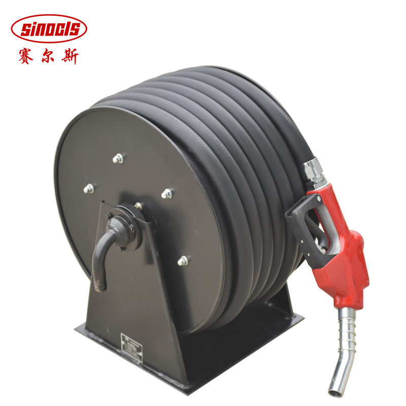 Premium Fuel Hose Reel with Adjustable Nozzle for Efficient Dispensing
