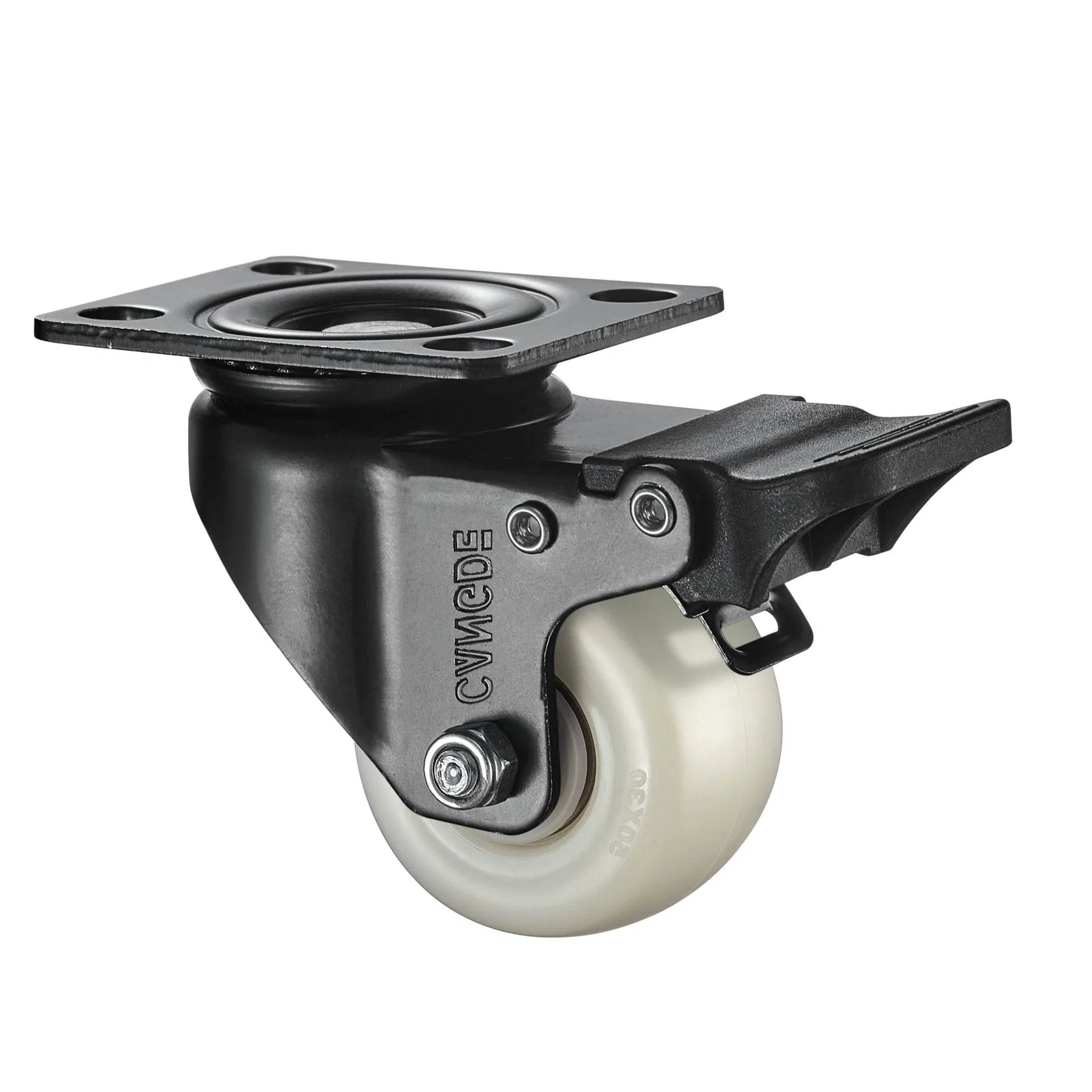 Rugged White Polypropylene Caster - All Types (Swivel, Rigid, Brake, Threaded Stem) , for Demanding Applications, 1.6"/2"