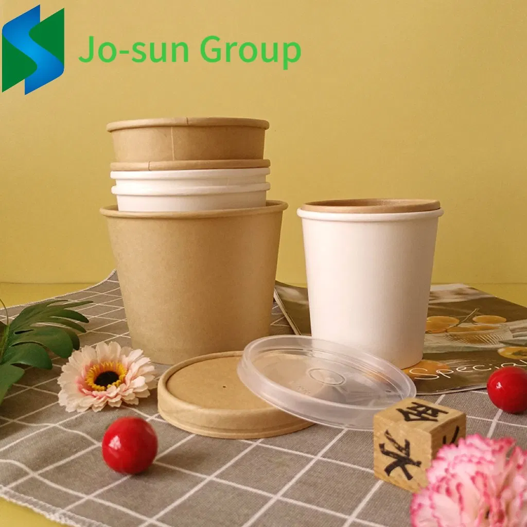 Jo-Sun 8 Oz 12 Oz 16 Oz 32 Oz with Coating Kraft Brown Bucket with Lids