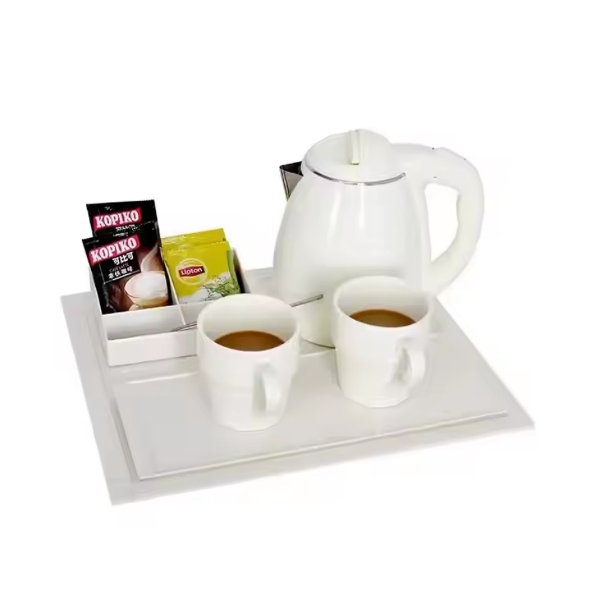 Luxury Stainless Steel Electric Kettle Set with Serving Tray