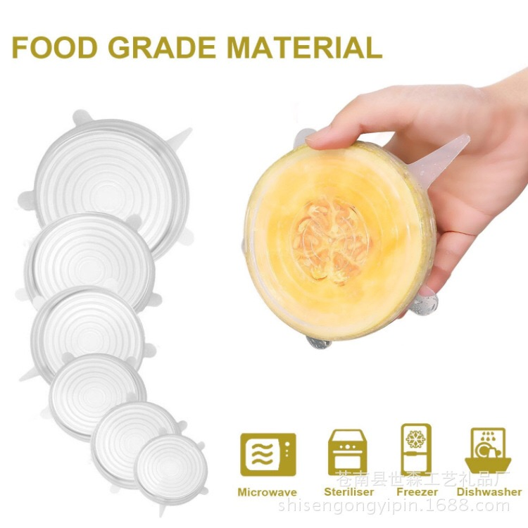 Food Grade Silicone Universal Stretch Lids for Cups/Pots/ Bowls/ Pans/Containers